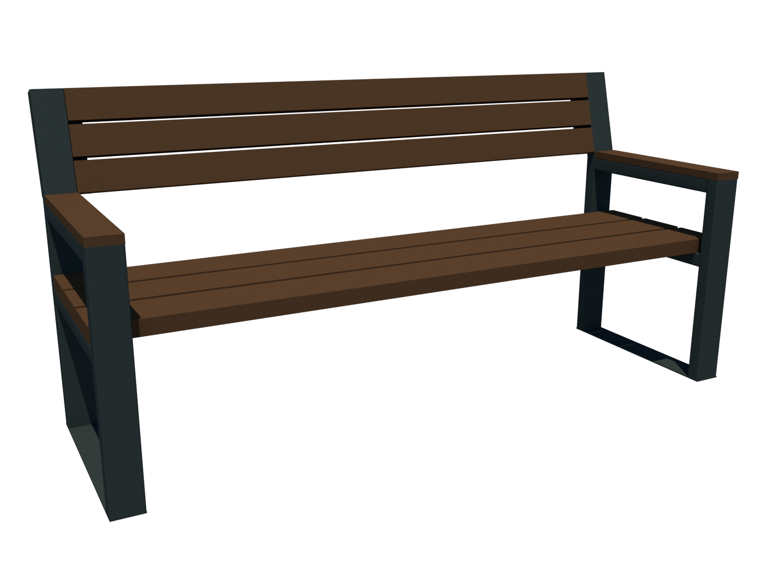 Лавка паркова зі спинкою, антивандальна BRAMA